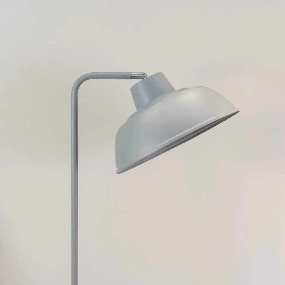 ValueLights Morris Retro Grey Metal Dome Freestanding Floor Lamp H 153 cm x W 44.5 cm x D 25 cm – 3