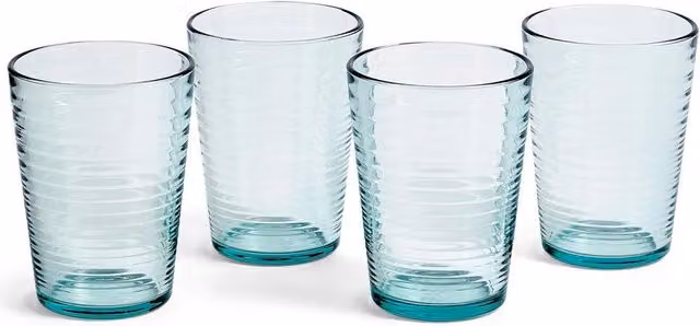 Royal Doulton Gordon Ramsay Maze Set of 4 Blue Geometric Hiball Tumbler Glasses, 470ml – 1