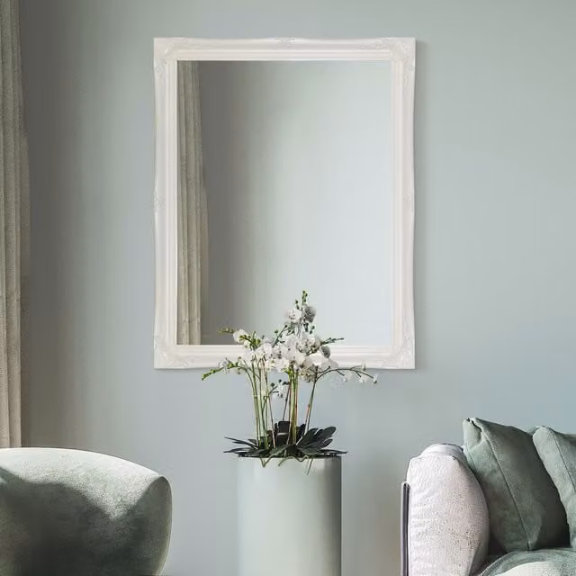 MirrorOutlet Hamilton White Shabby Chic Rectangular Wall Mirror, W: 76 cm, H: 117 cm, D: 1 cm