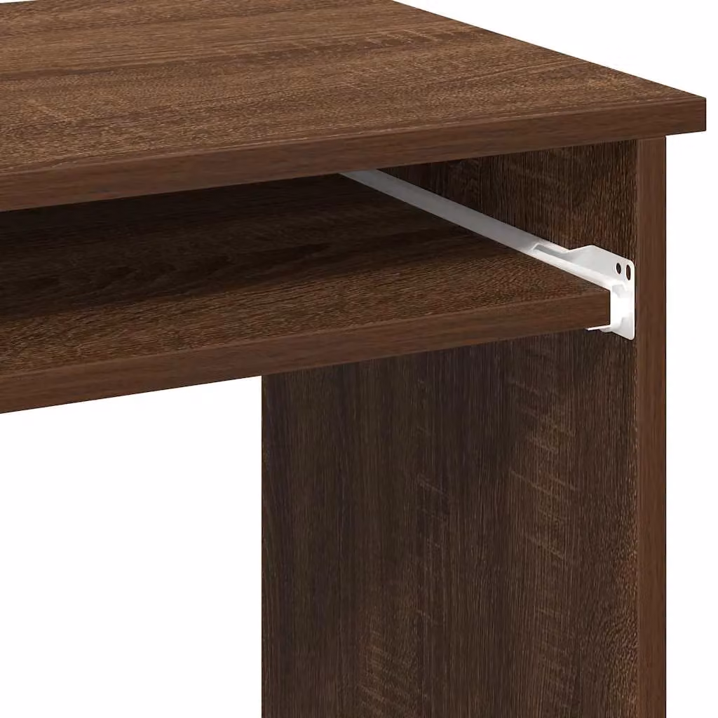 Berkfield Home Modern Computer Desk in Brown Oak with Shelves, W/D/H: 84 x 40 x 78 cm – 6