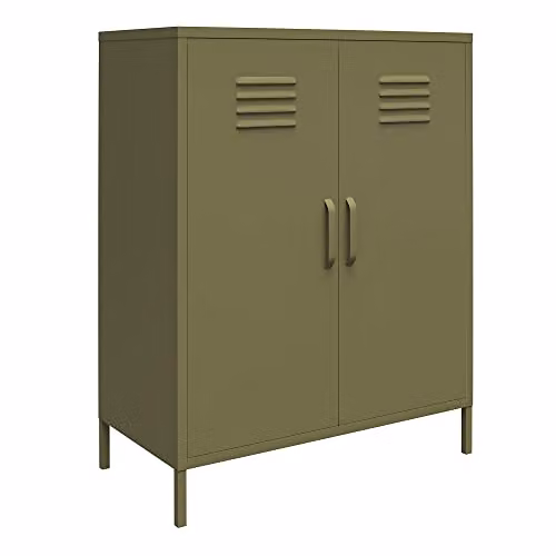 DHP Furniture Bradford 2 Door Metal Storage Cabinet, Green, W/D/H: 101.5 x 40.0 x 80.0 cm