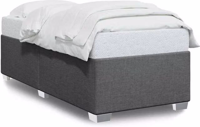 Berkfield Home Upholstered Fabric Bed Frame in Grey, Single, W: 90 cm, L: 200 cm – 1