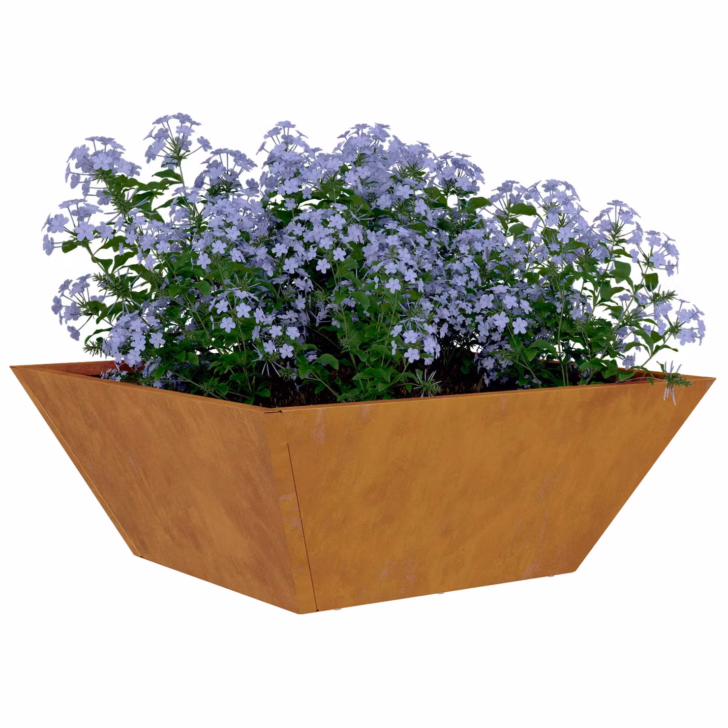 Berkfield Home Garden Bowl Planter Set of 5 in Multicolour Weathering Steel, W/D/H: 40 x 40 x 15 cm – 3