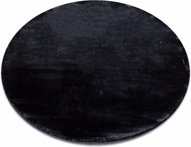 RugsX Viscose Round Rug in Grey and Black, Diameter: 120 cm – 1