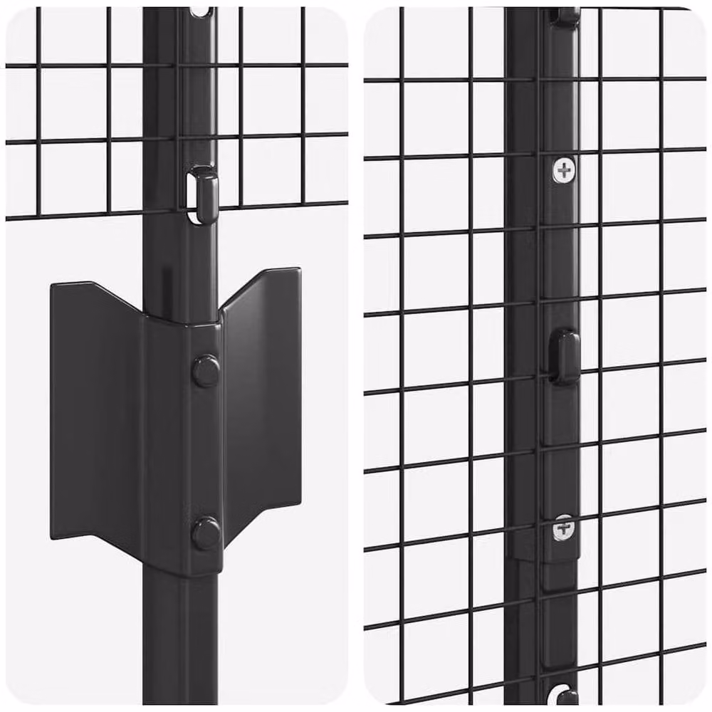 Berkfield Home Modern Welded Wire Fence with 10 U-Profile Posts, Grey Steel, W: 120 cm, L: 10 m – 3