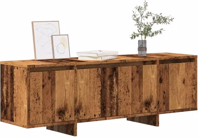 Berkfield Home Rustic TV Cabinet in Brown Engineered Wood W: 120 cm, D: 40.5 cm, H: 40.5 cm – 1