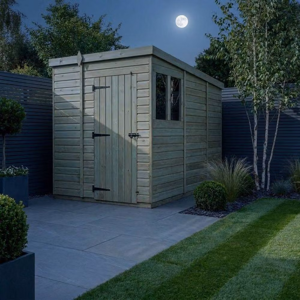 Buttercup Farm Brown Timber Pent Garden Shed with Single Door and Windows W/D/H: 183 x 274 x 210 cm – 3