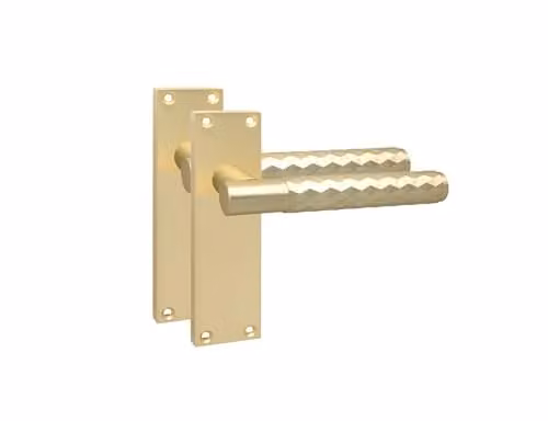 Golden Grace Knurled T-Bar Door Handle Set in Satin Brass, 1 Pair