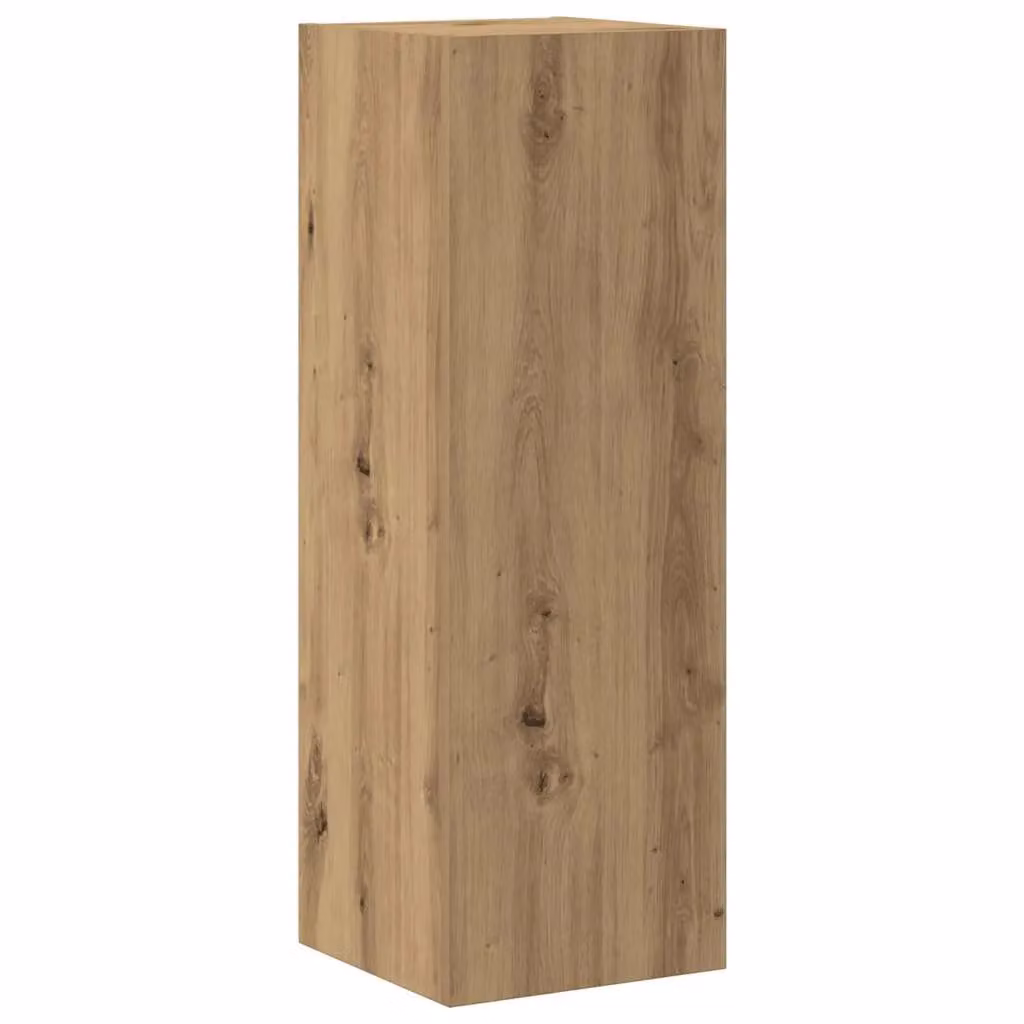 Berkfield Home Artisan Oak Wall Mounted TV Cabinets, 4 Piece Set in Brown – 3