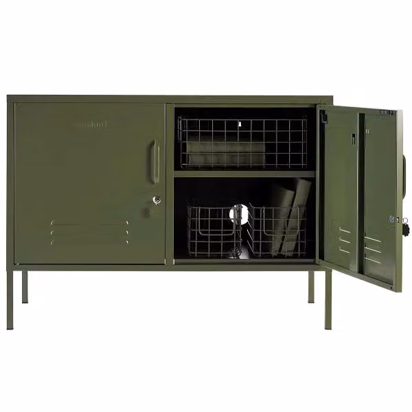 Mustard Made The Lowdown Freestanding Metal Storage Locker in Green, H 100 cm x W 72 cm x D 40 cm – 3