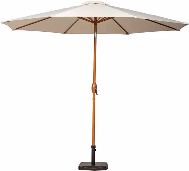 Royalcraft Green Crank and Tilt Parasol with Woodlook Aluminium Pole, Diameter: 250 cm