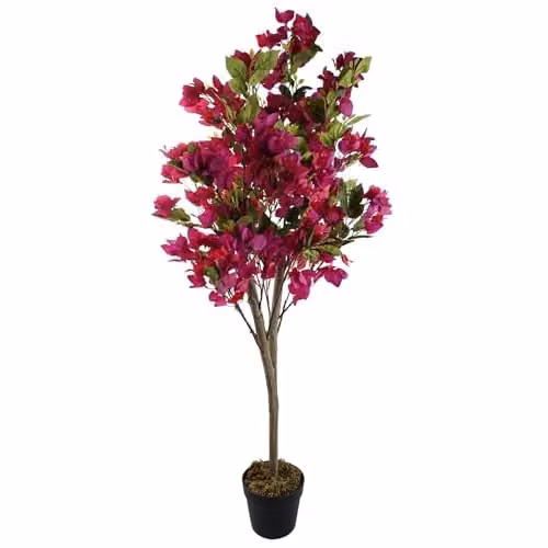 Botanik Pink Flowering Artificial Tree with Wood and Plastic Construction, H 120 cm x W 50 cm x D 50 cm – 1
