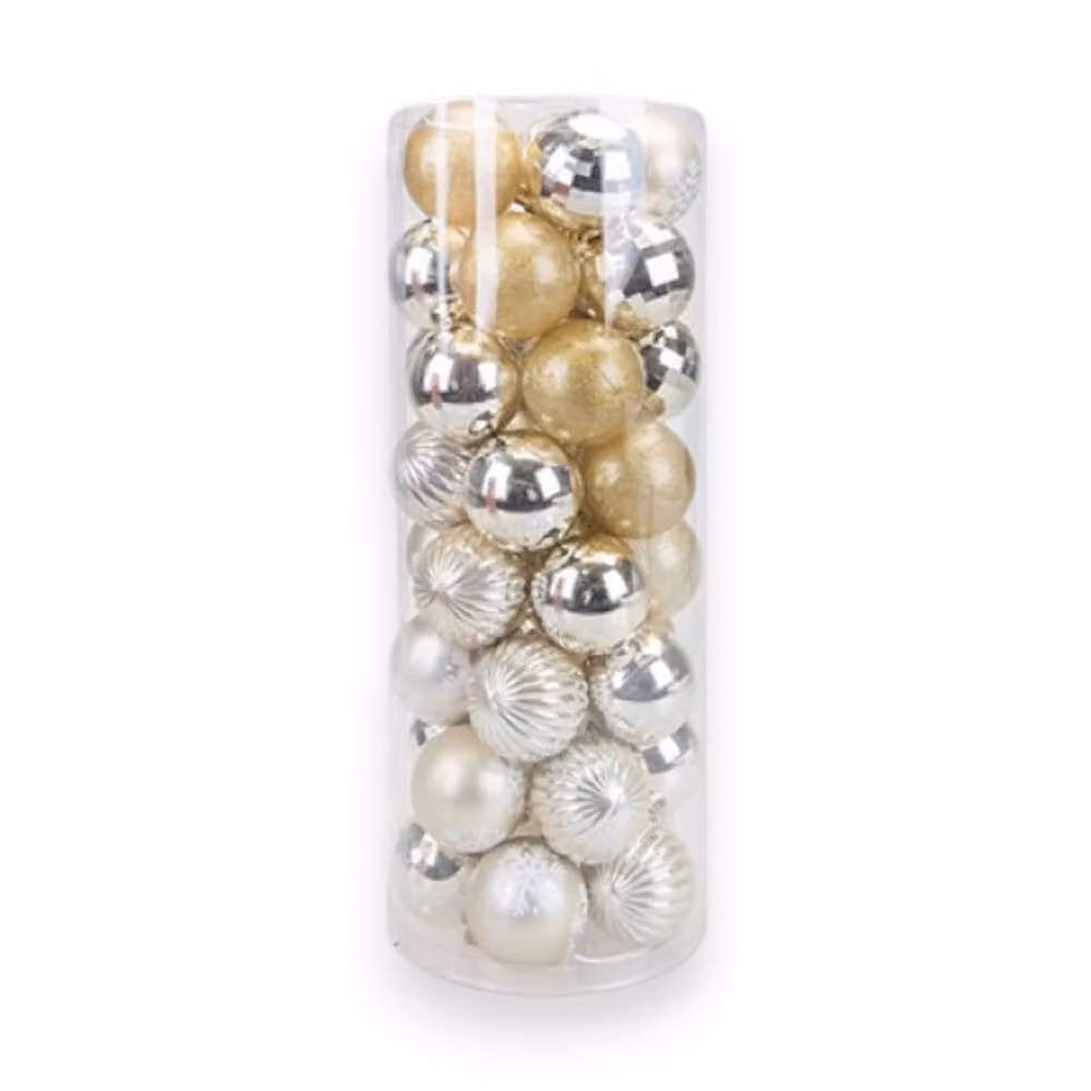 Garden Greatness 40 Pack Frosted Gold Christmas Baubles – 2