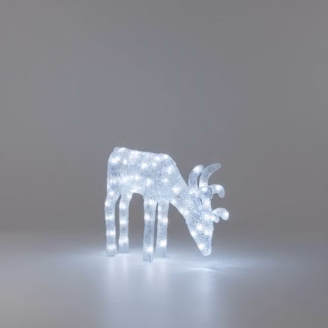 Pegdev Acrylic LED Deer Outdoor Christmas Decor with 60 Cool White Lights, 60 cm