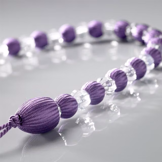 Luxury Living Handcrafted Beaded Curtain Tieback Pair in Pink and Purple
