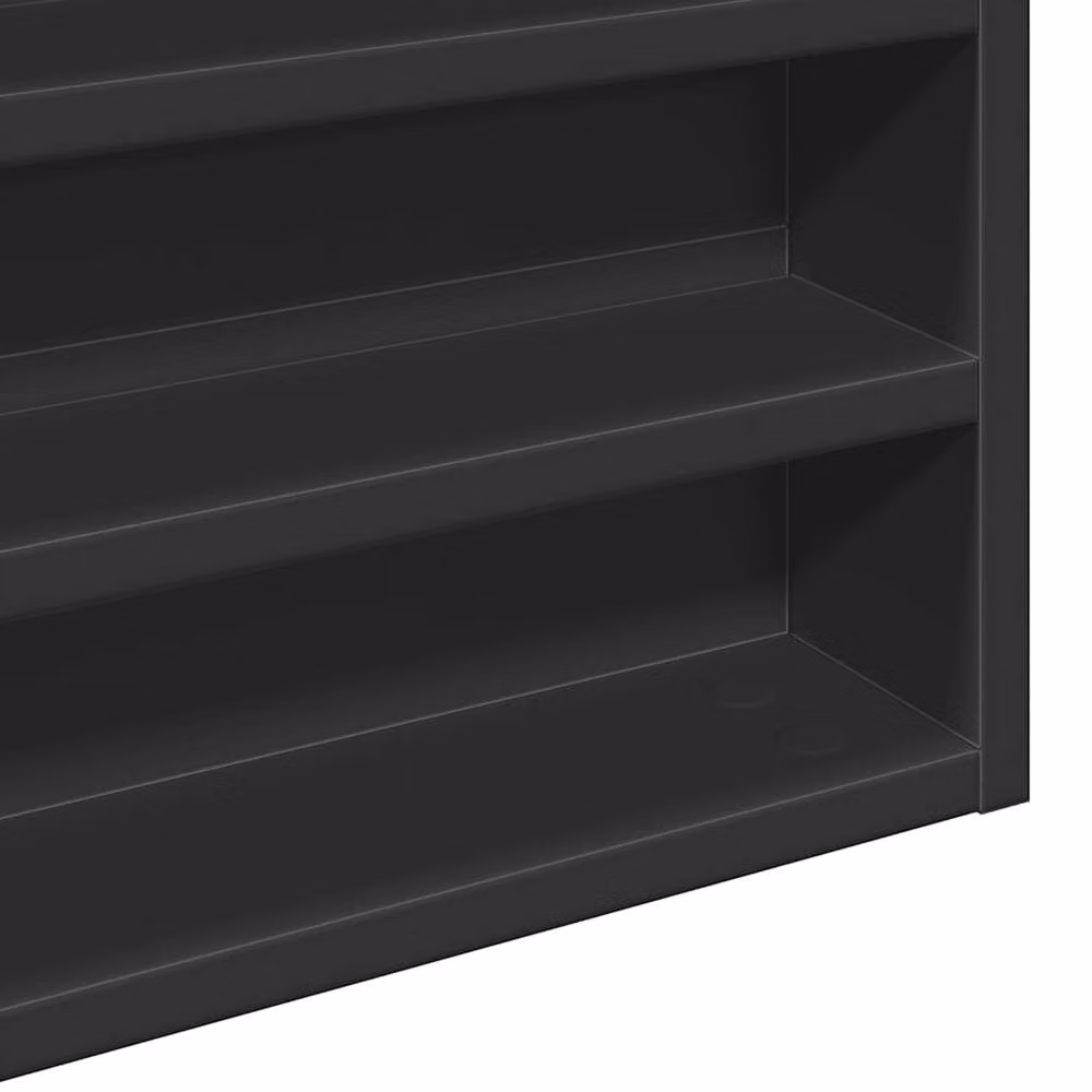 Berkfield Home Black Modern Wall Mounted Vitrine Cabinet with Glass Doors and Internal Shelves, W: 100 cm, D: 8.5 cm, H: 50 cm – 3