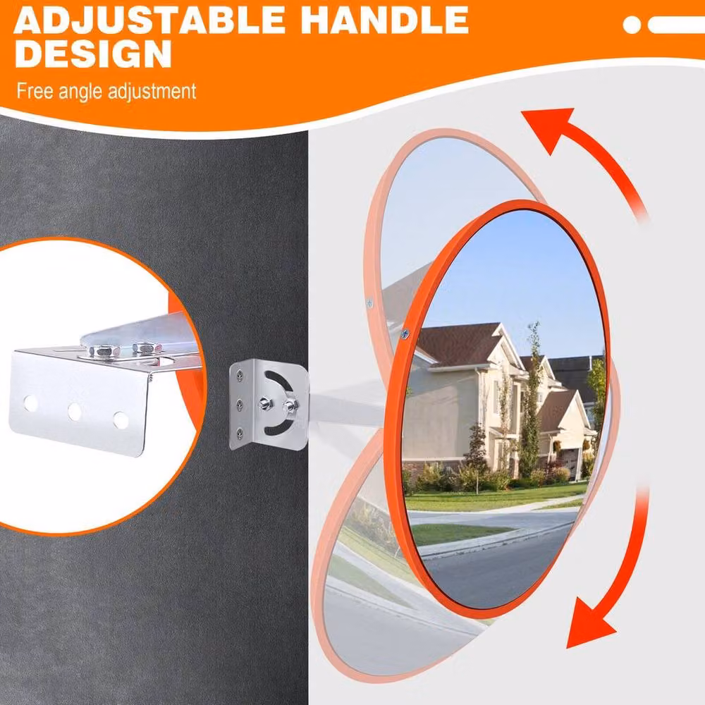 SPETLEK Orange Convex Traffic Mirror for Blind Spots and Wide Angle Driveway, W/D/H: 100 x 60 x 30 cm – 3