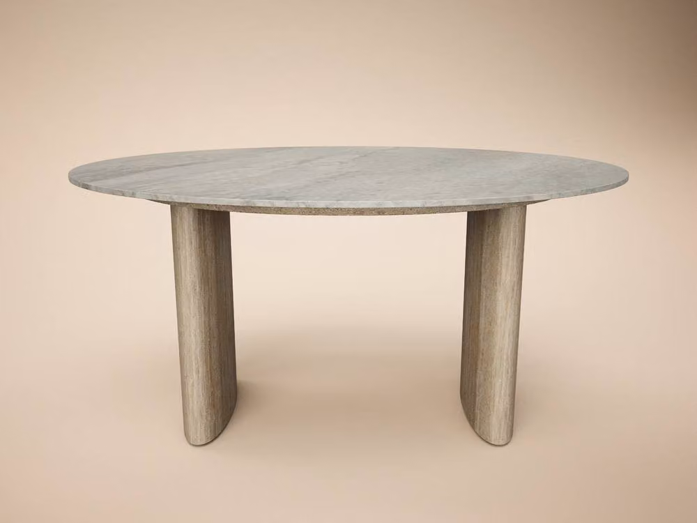 Solace+Co Elin Round Ceramic Coffee Table in Grey, Diameter: 60 cm, Height: 45.5 cm – 2