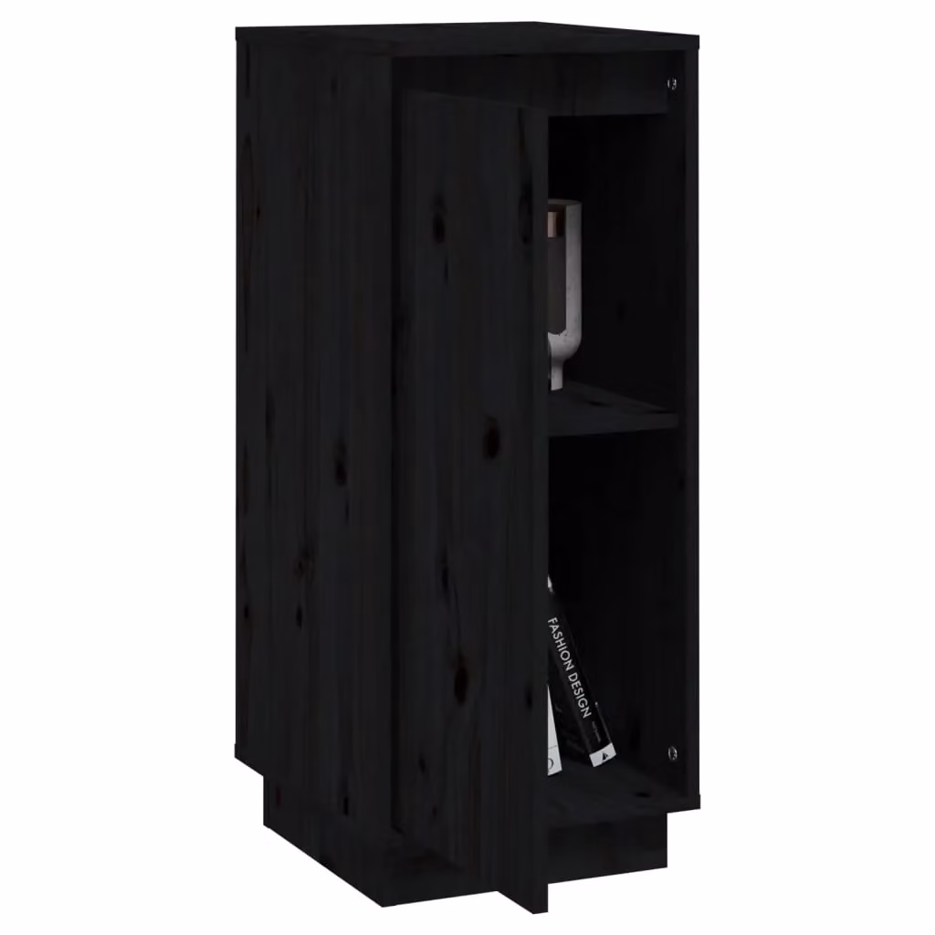 Berkfield Home Set of 2 Black Solid Pine Wood Sideboards, W/D/H: 31.5 x 34 x 75 cm – 3