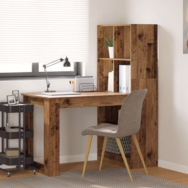 Berkfield Home Old Wood Writing Desk in Brown, W/D/H: 122 x 67 x 145 cm – 1