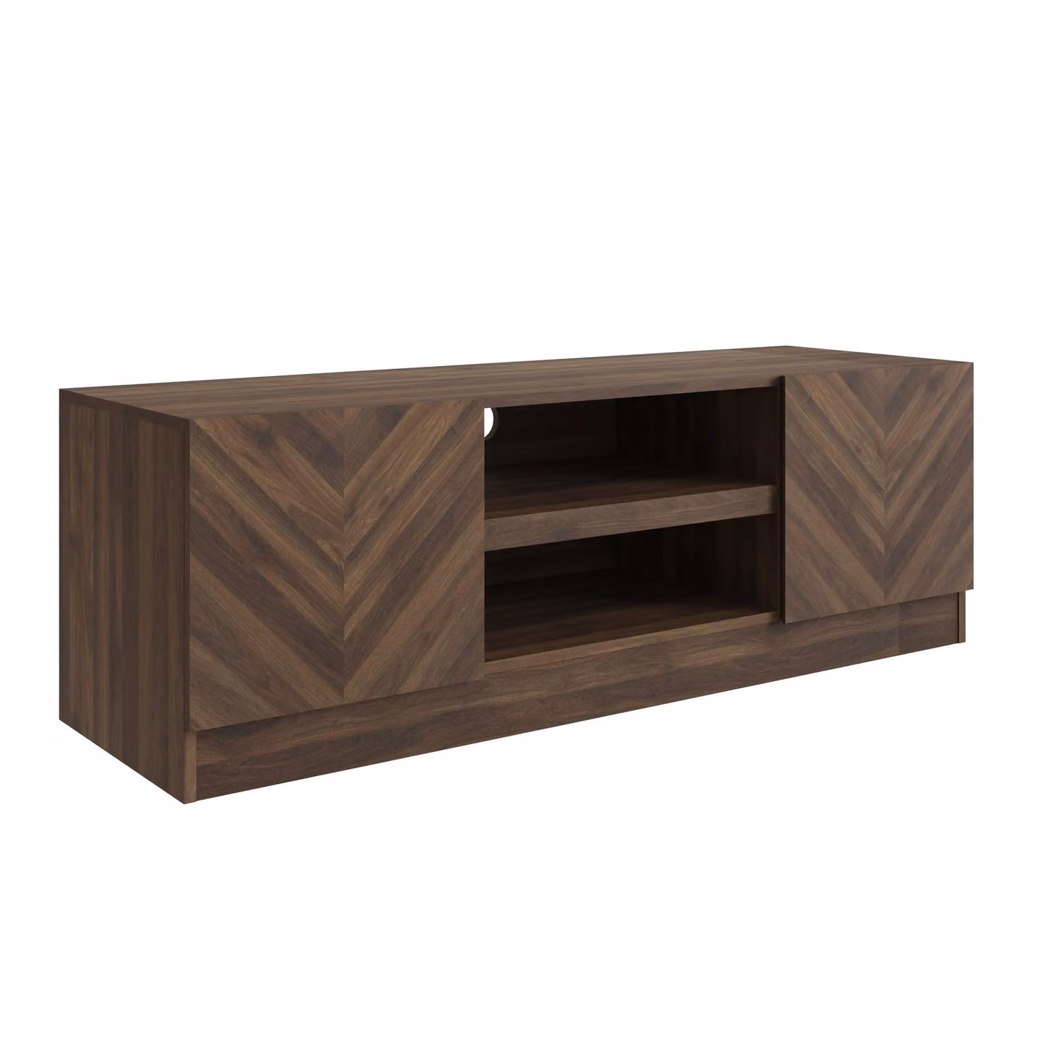 GFW Catania Classic 2 Door TV Cabinet in Walnut Brown – 2