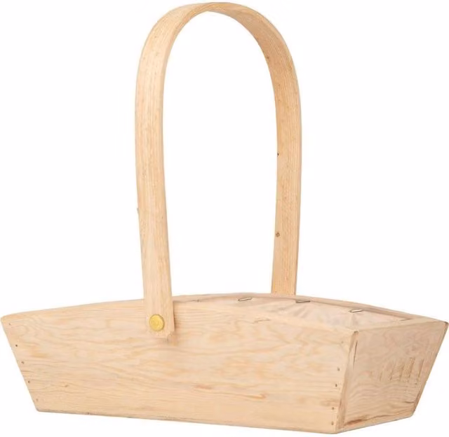 KDMD Tivoli Trug Wooden Basket with Handles, Brown