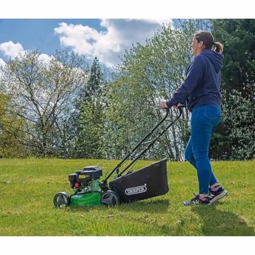 Draper 08671 Steel Deck Petrol Lawn Mower, Green, 420 mm – 2