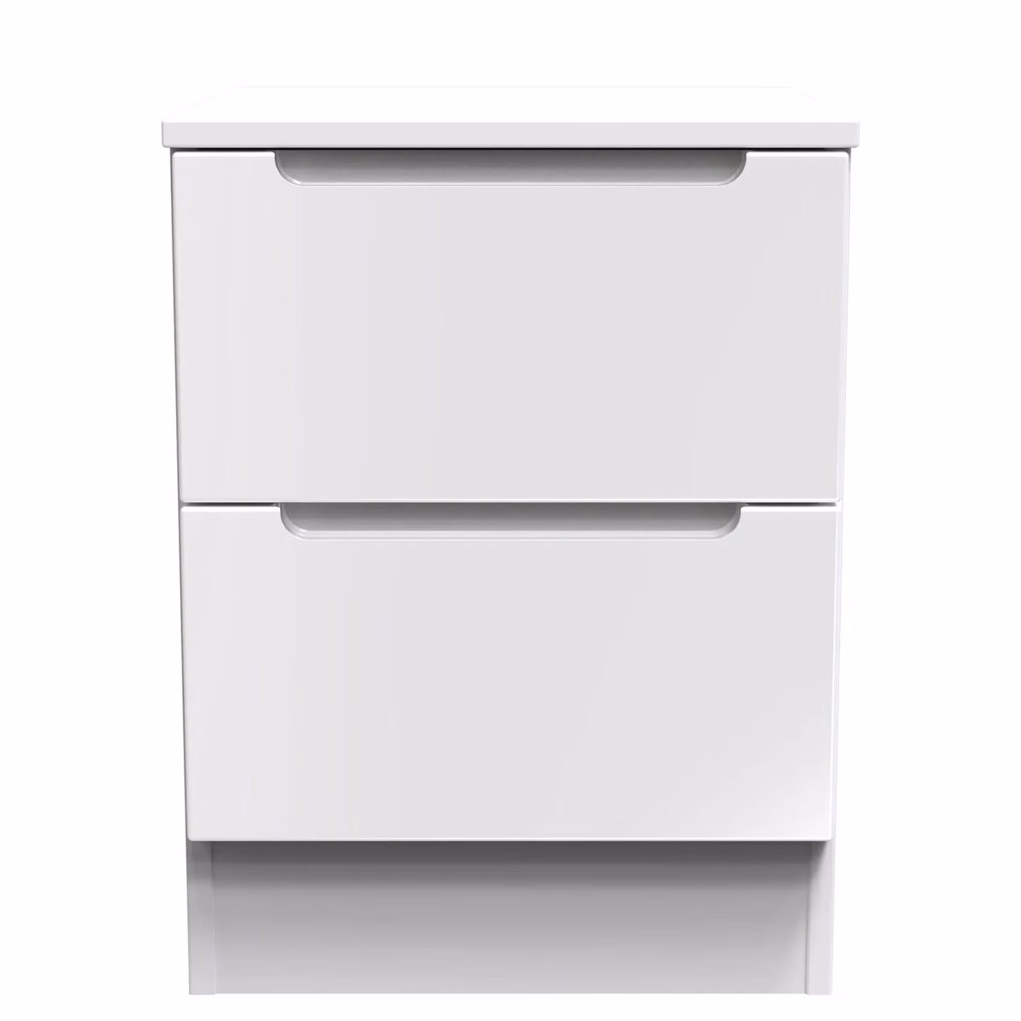 2 U Lucca Small 2 Drawer Bedside Table in White Glossy Finish – 2