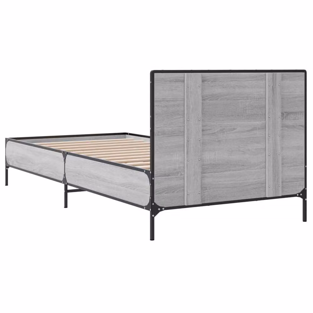 Berkfield Home Sonoma Durable Bed Frame in Grey, Small Single, W/D/H: 75 x 190 cm – 3