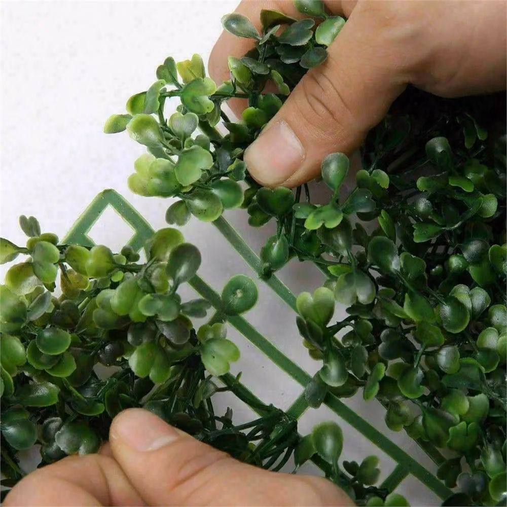 VOGREX 6-Piece Green Faux Grass Wall Decor Hedge Panels, W: 60 cm, H: 40 cm – 6