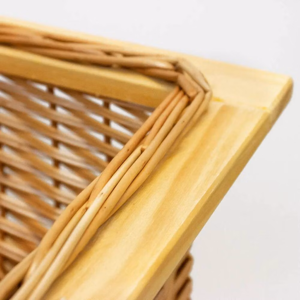 Monstershop 3 x Pull Out Open Weave Wicker Kitchen Baskets with Handles in Terracotta – 5