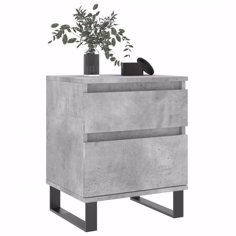 Berkfield Home Bedside Cabinet in Concrete Grey, W/D/H: 40 x 35 x 50 cm – 3