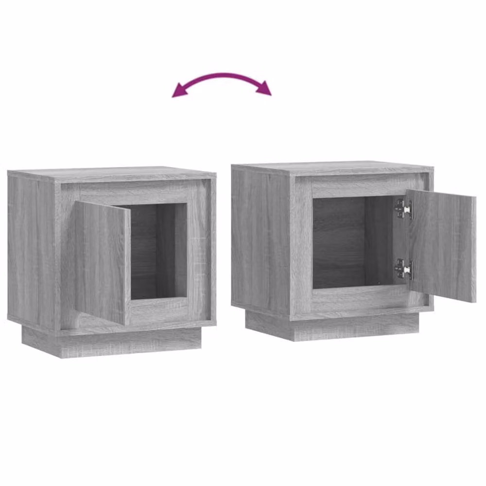 Berkfield Home Grey Sonoma Bedside Cabinet in Engineered Wood W/D/H: 44 x 35 x 45 cm – 3