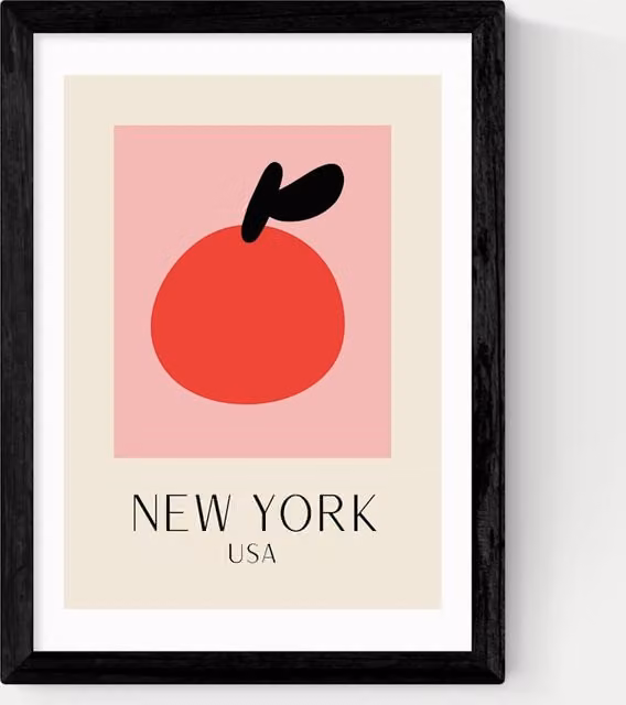 East End Prints New York City Multicolour Framed Art Print in Black