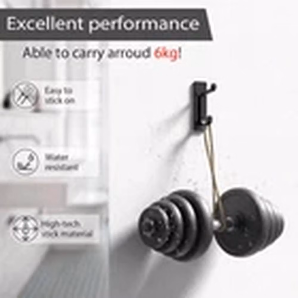 Havendro 4-Piece Black Self-Adhesive Extra Strong Wall Hooks – 3