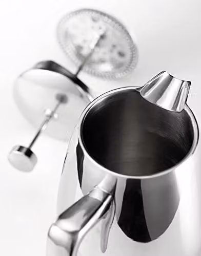 Judge 8 Cup Double Walled Cafetiere, 900ml, Metallic Silver – 3