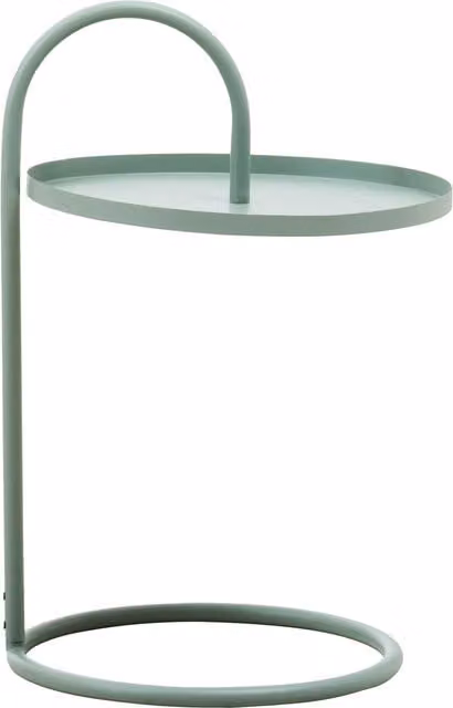 Orsina Green Hanging Top Side Table with Metal Base, Round Modern Space Saving Lounge Table, W/D/H: 38 x 38 x 60 cm