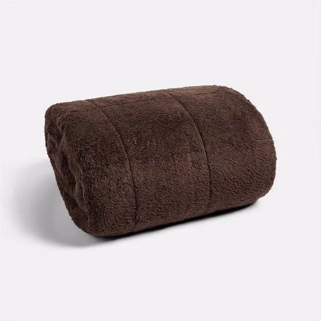 OHS Teddy Fleece Sensory Sleep Therapy Weighted Blanket in Brown, W: 150 cm x L: 200 cm – 1