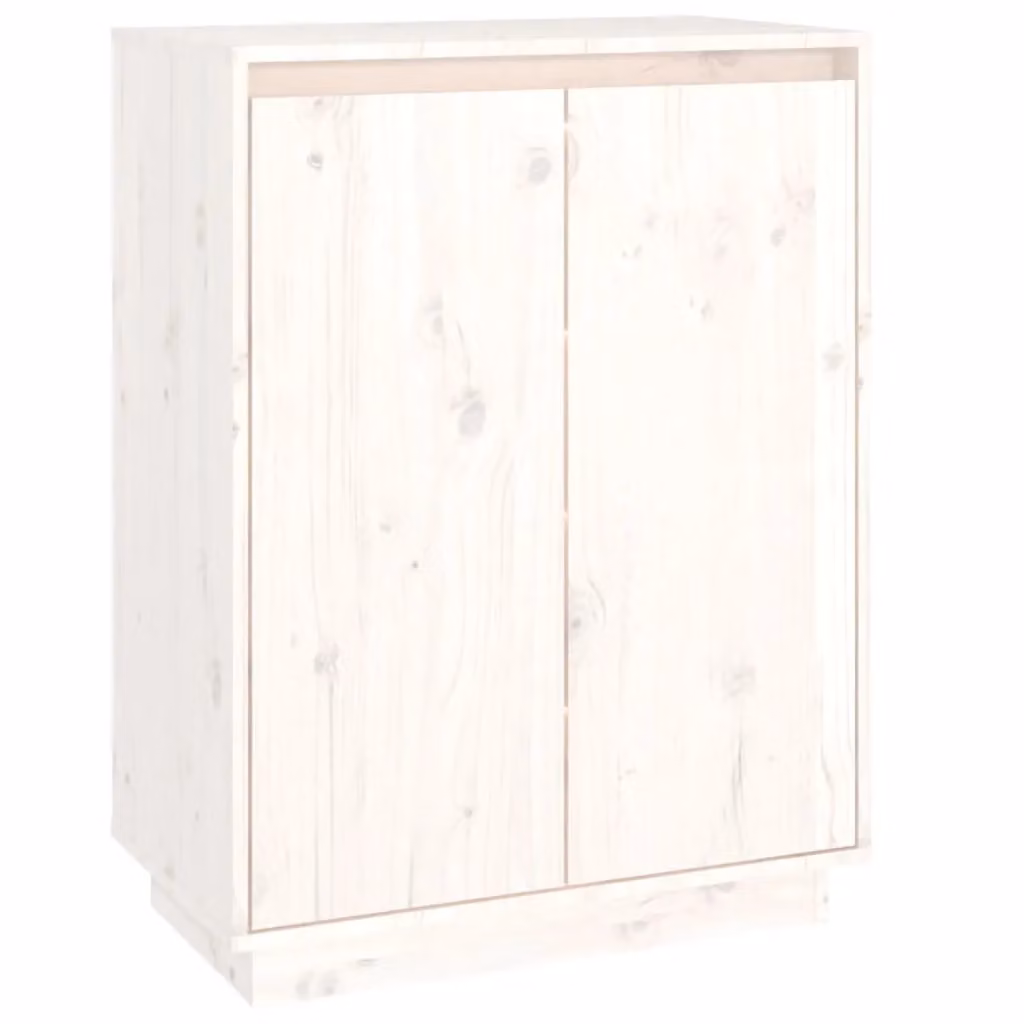 Berkfield Home White Solid Wood Pine Shoe Cabinet W/D/H: 60 x 35 x 80 cm – 2