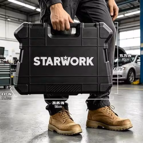 STARWORK True Mechanic 314-Piece Professional Metric Mechanics and Socket Tool Set in Black Chrome Vanadium Steel – 5