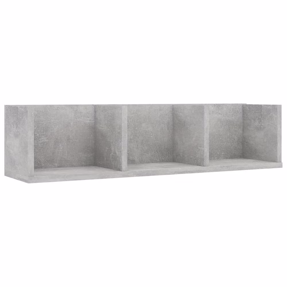 Berkfield Home CD Wall Shelf, Concrete Grey, W: 75 cm, D: 18 cm, H: 18 cm – 2
