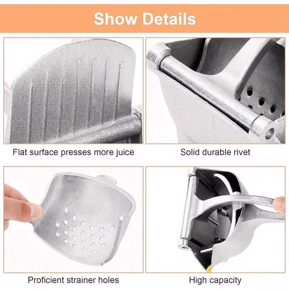 Dyzi Heavy Duty Manual Citrus Juicer Hand Press Squeezer in Silver – 2