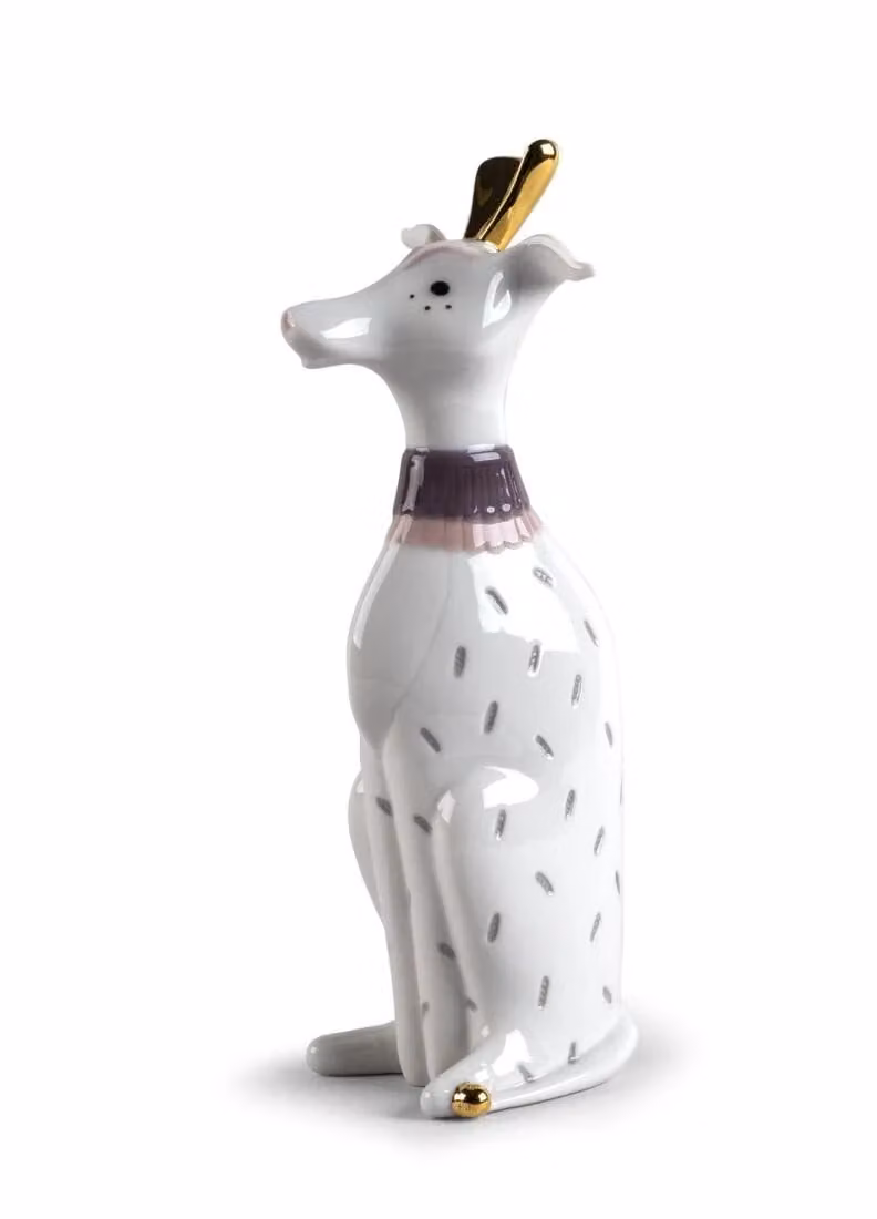 Lladró Unusual Friends Dog White Porcelain Figurine