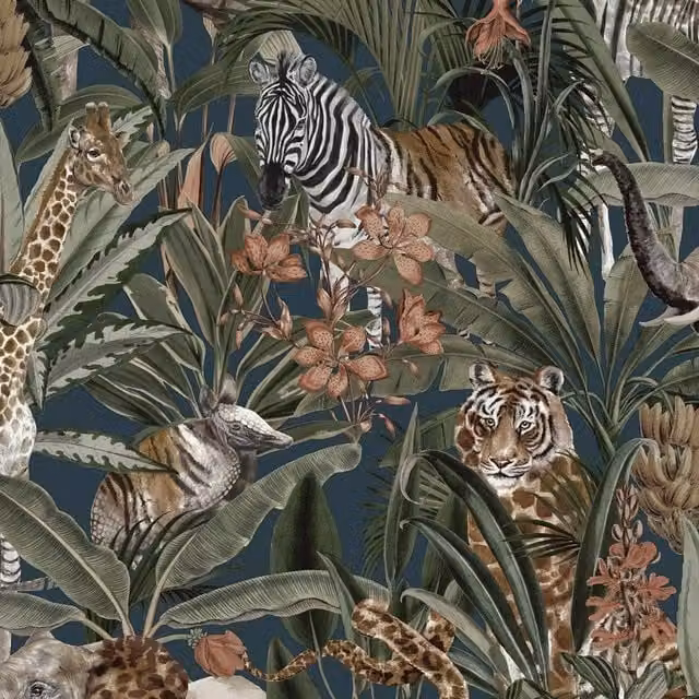 Holden Décor Safari Fusion Animals Wallpaper in Blue