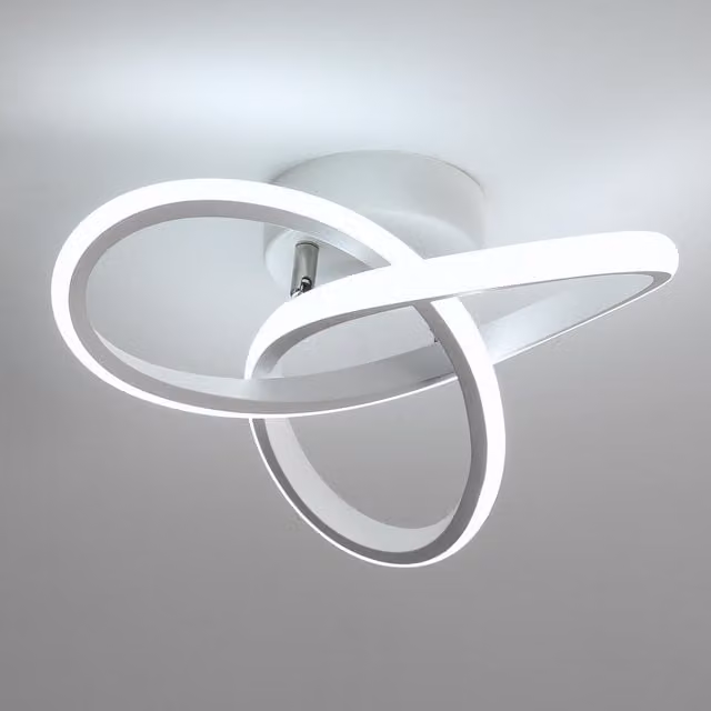 GOECO White Modern LED Ceiling Mounted Ring Light