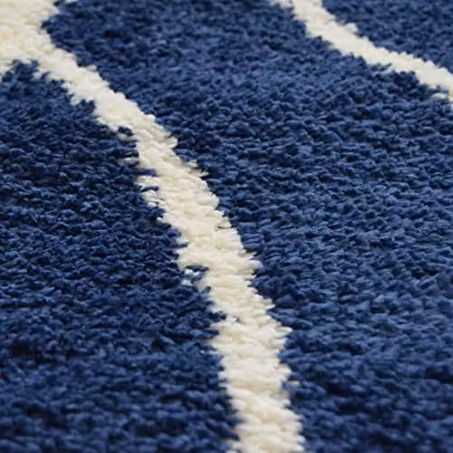 Modern Style Rugs Navy Blue Shaggy Bubble Design High Pile Rectangular Rug, W: 120 cm, L: 170 cm – 3