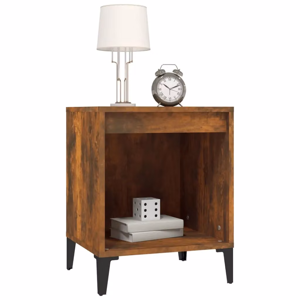 Berkfield Home Smoked Oak Bedside Cabinet in Brown W/D/H: 40 x 35 x 50 cm – 3