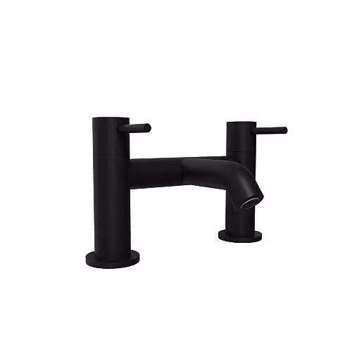 Nes Home Modern Designer Deck Mounted Brass Bath Filler Tap in Matte Black – 2