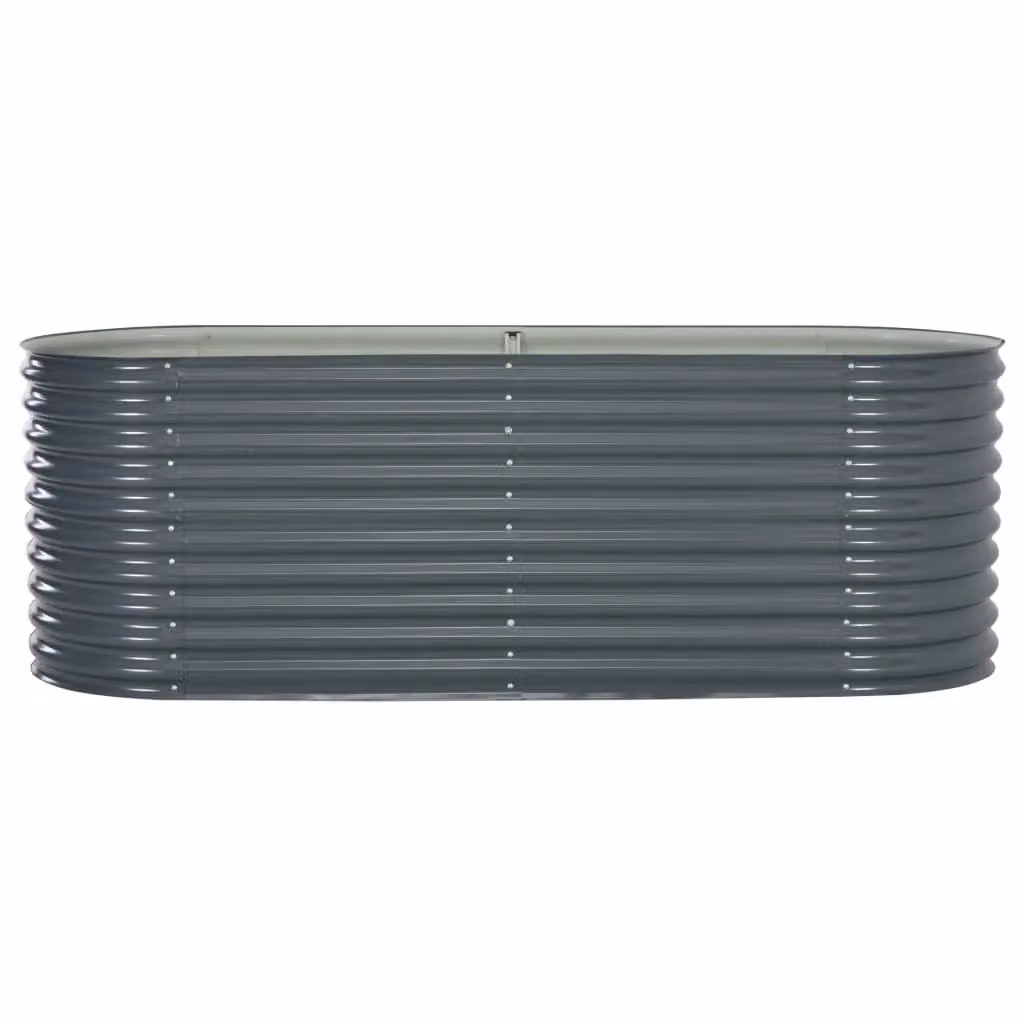 Berkfield Home Garden Galvanised Steel Raised Bed in Grey, W: 240 cm, D: 80 cm, H: 81 cm – 2