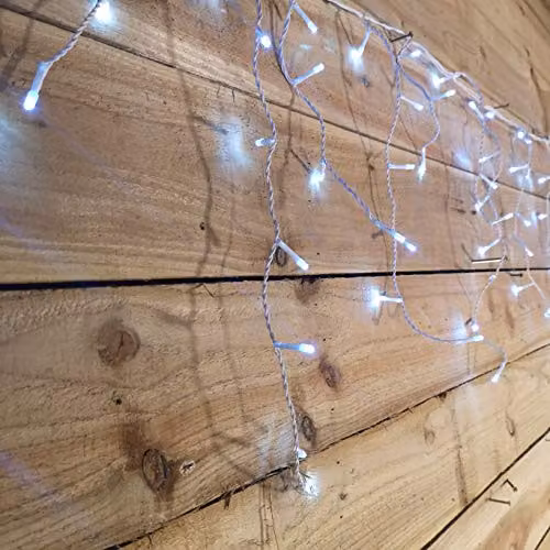 The Christmas Workshop 77540 Icicle LED Outdoor Christmas Lights in White, 17.1 Metres, Mains Powered – 3